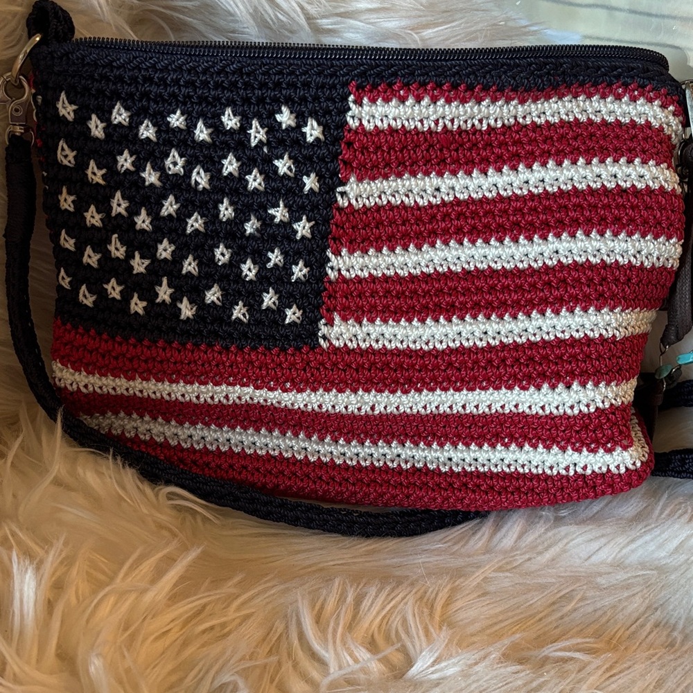 Patriotic Crochet Crossbody Bag